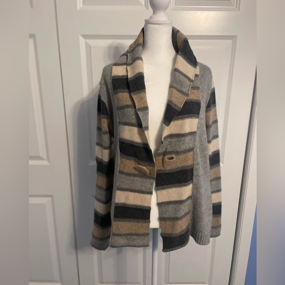 Talbots grey angora wool blend cardigan